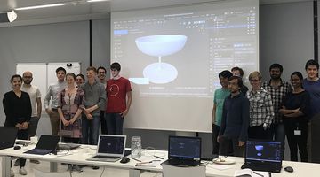 Group picture of the participating IMPRS students and their Blender trainer Gottfried Hofmann (on the right). 